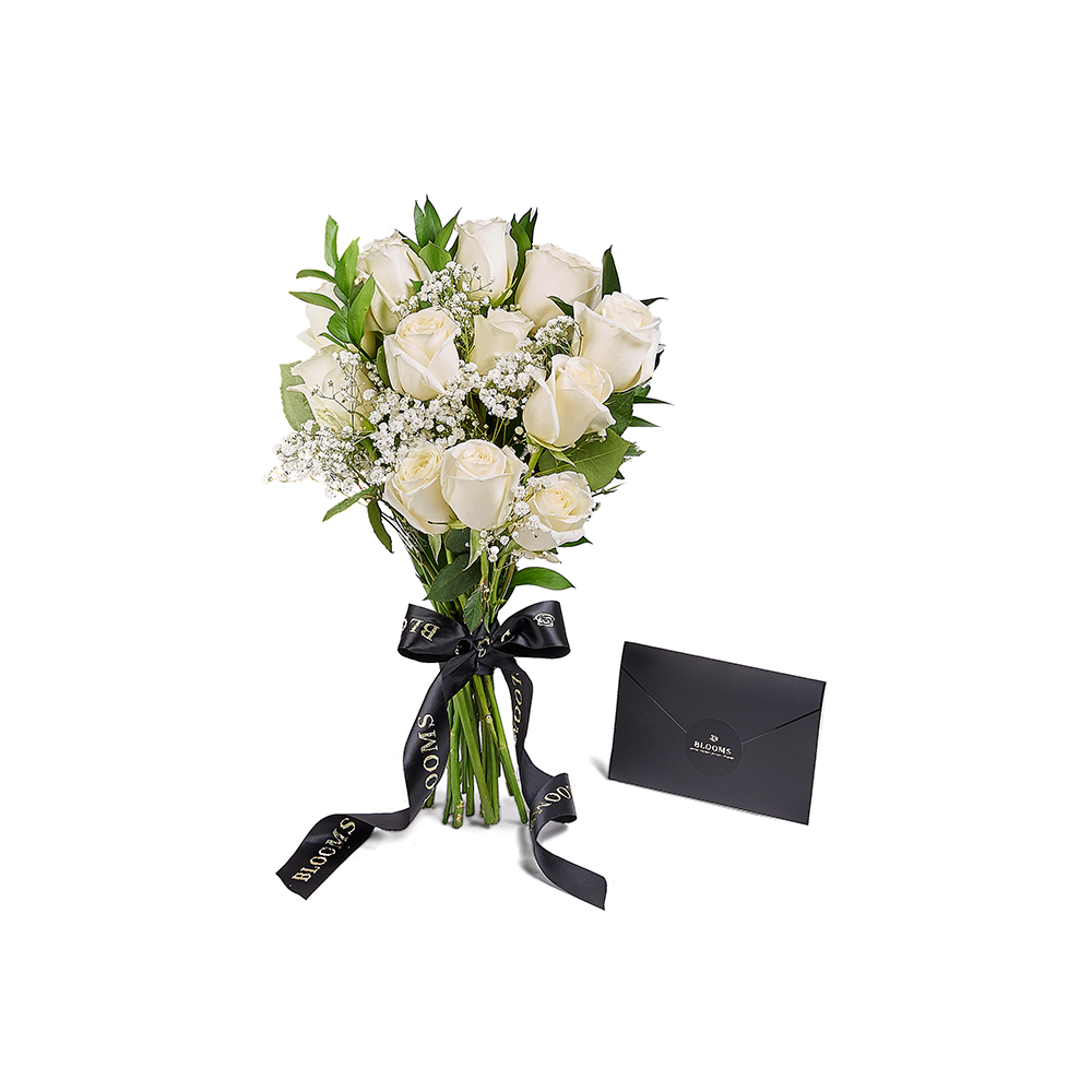 Valentine's Day 12 Stem White Rose Bouquet, Vancouver Same Day Flower Delivery, Valentine's Day gifts, roses