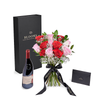 Valentine's Day 12 Stem Red & Pink Rose Bouquet With Box & Wine, Vancouver Same Day Flower Delivery, Valentine's Day gifts