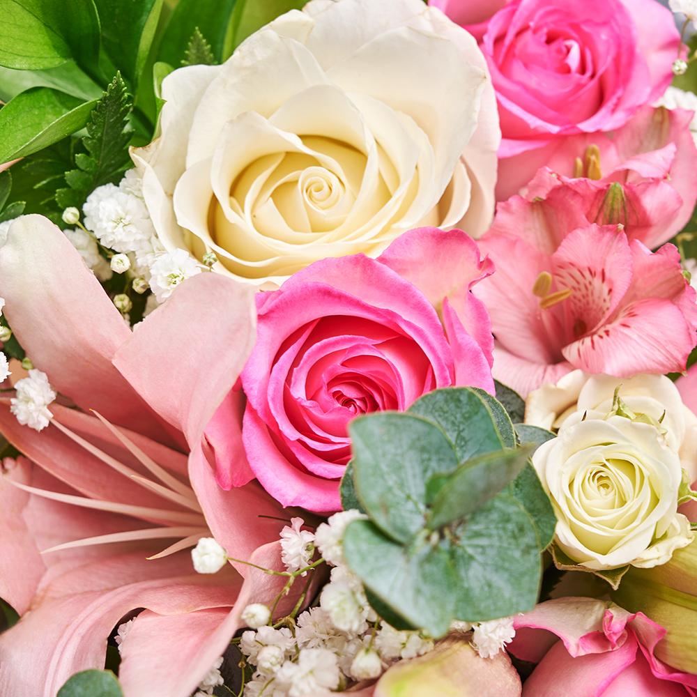 Pastel Dreams Mixed Rose Bouquet, is one of our most popular flower gifts from Vancouver Blooms - Same Day Vancouver Delivery.