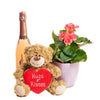 A Special Mother's Day Gift Basket - Wine, FLower and plushie Gift Set - Vancouver Delivery