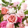 Dazzling Rose & Carnation Gift Box, a delightful mix of pink and white roses and carnations, elegantly presented in a pink box, making it a captivating centerpiece, Floral Gifts from Vancouver Blooms - Same Day Vancouver Delivery.