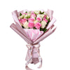 Sublime Pink & White Rose Bouquet, This beautiful bouquet has pink and white roses, greens, and baby’s breath gathered into a floral wrap and tied with designer ribbon, Floral Gifts from Vancouver Blooms - Same Day Vancouver Delivery.