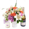 Beautifully Fragrant Flowers & Champagne Gift, Mixed Flowers wtih Champagne and Candle, from Vancouver Blooms - Same Day Vancouver Delivery.