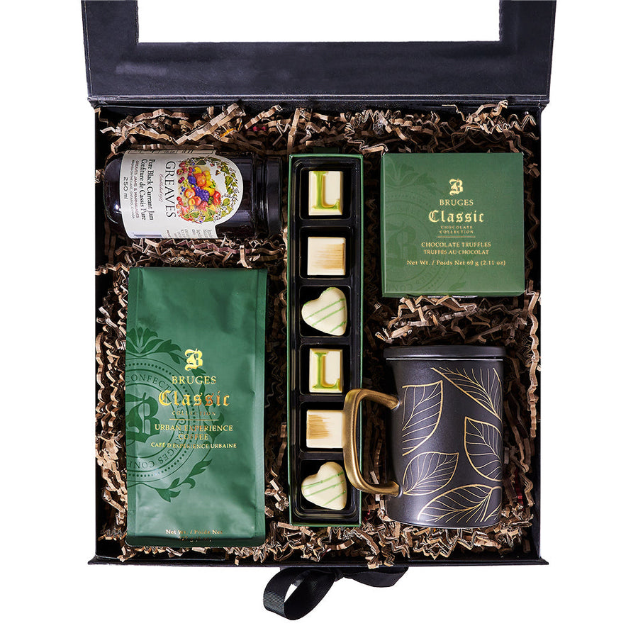 Coffee & Truffle Gift Box, coffee gift, coffee, gourmet gift, gourmet, chocolate gift, chocolate. Blooms Vancouver- Blooms Vancouver Delivery