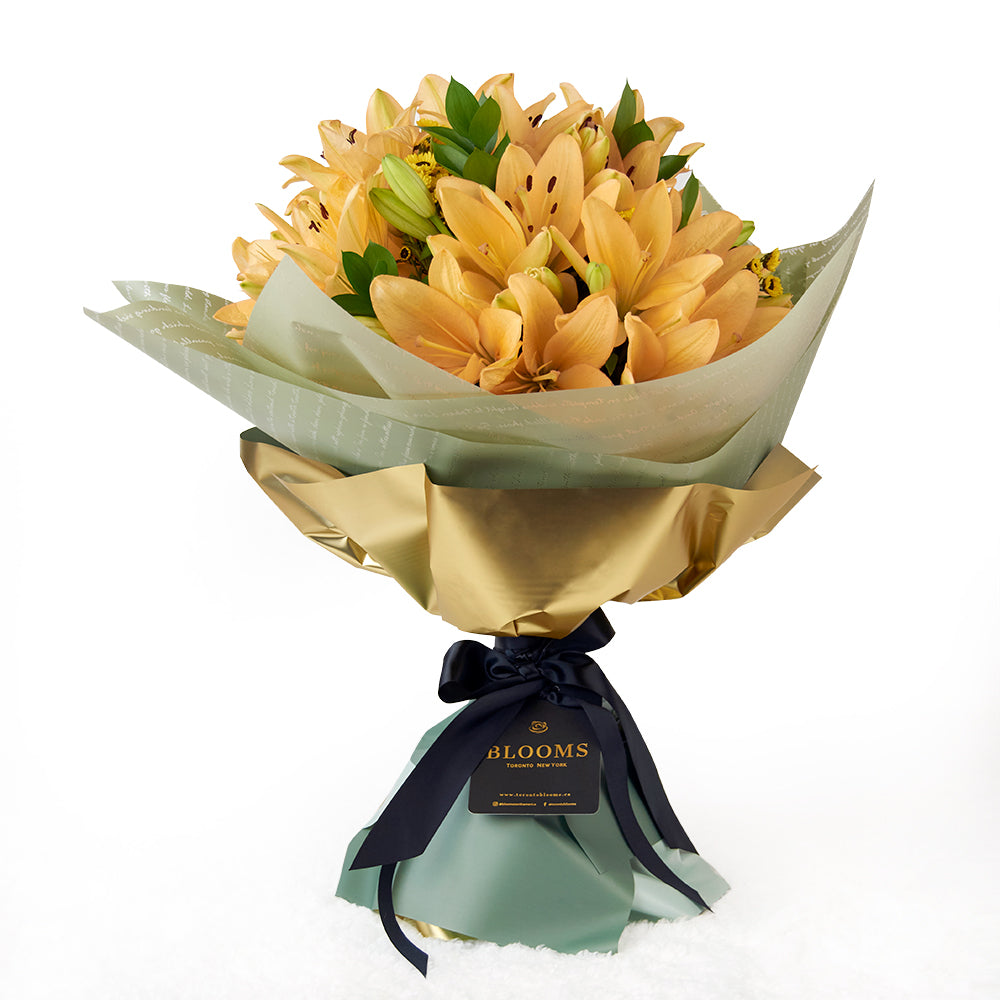 Amber Celebration Lily Bouquet, Flower Gifts from Vancouver Blooms - Same Day Vancouver Delivery.