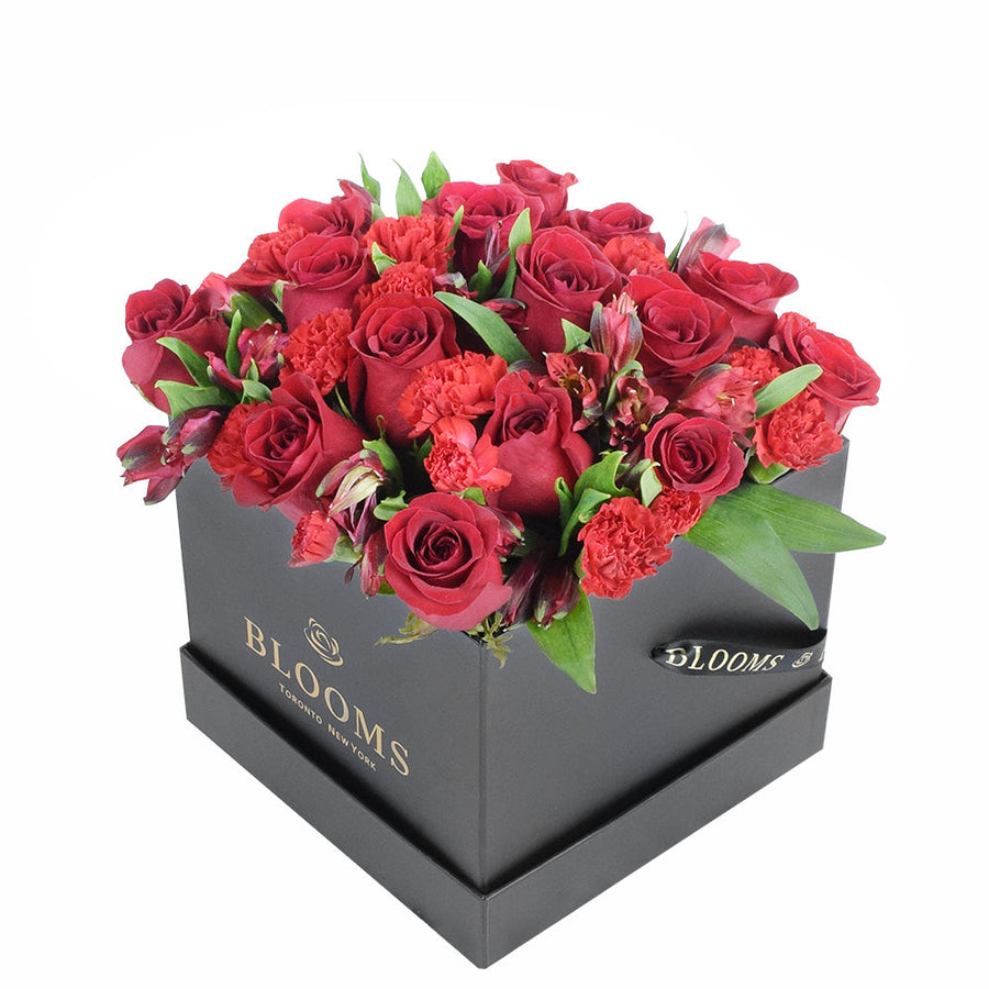 Red Radiance Hat Box - Red Rose Vancouver  Delivery
