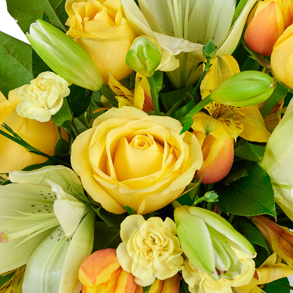 Vancouver Same Day Flower Delivery - Vancouver Flower Gifts - Gold & Cream mixed floral arrangement.