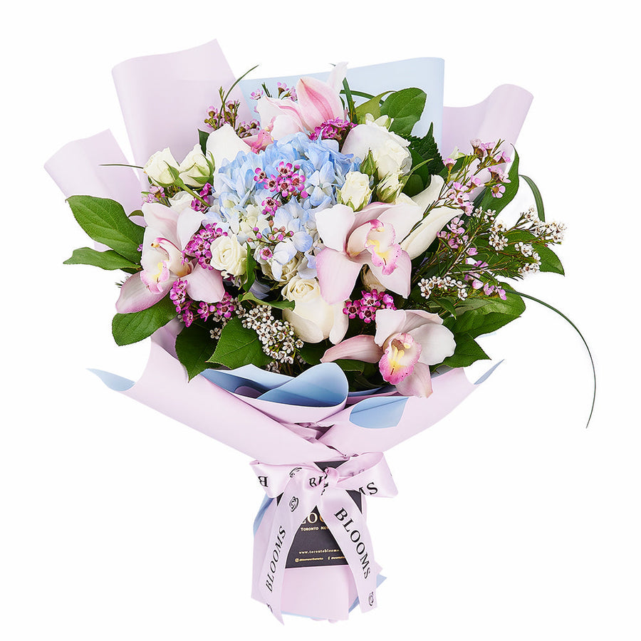 Graceful Blue Hydrangea Bouquet – Mixed Bouquets– Vancouver delivery