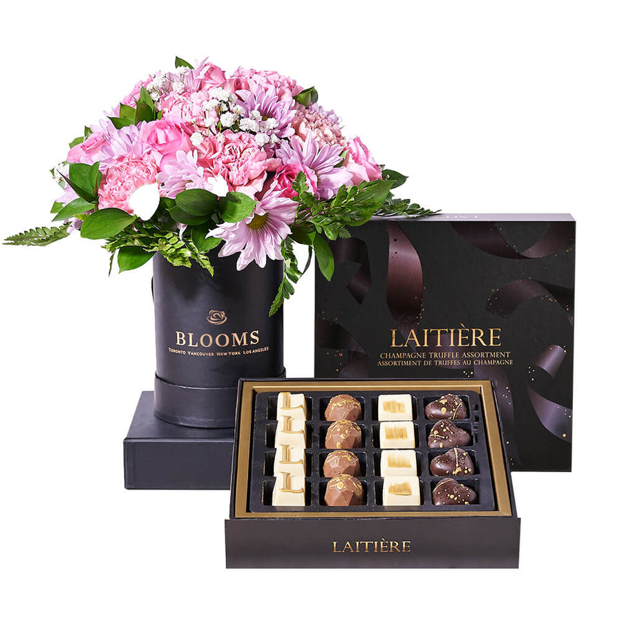 Graduation Arrangement & Truffle Gift, Chocolate Gourmet Gifts, Flower Gifts from Vancouver Blooms - Same Day Vancouver Delivery.