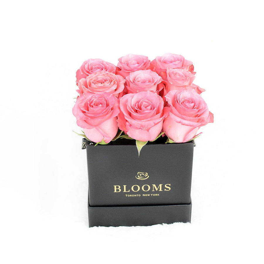 Impeccable pink rose hat box arrangement. Same Day Vancouver Delivery. 