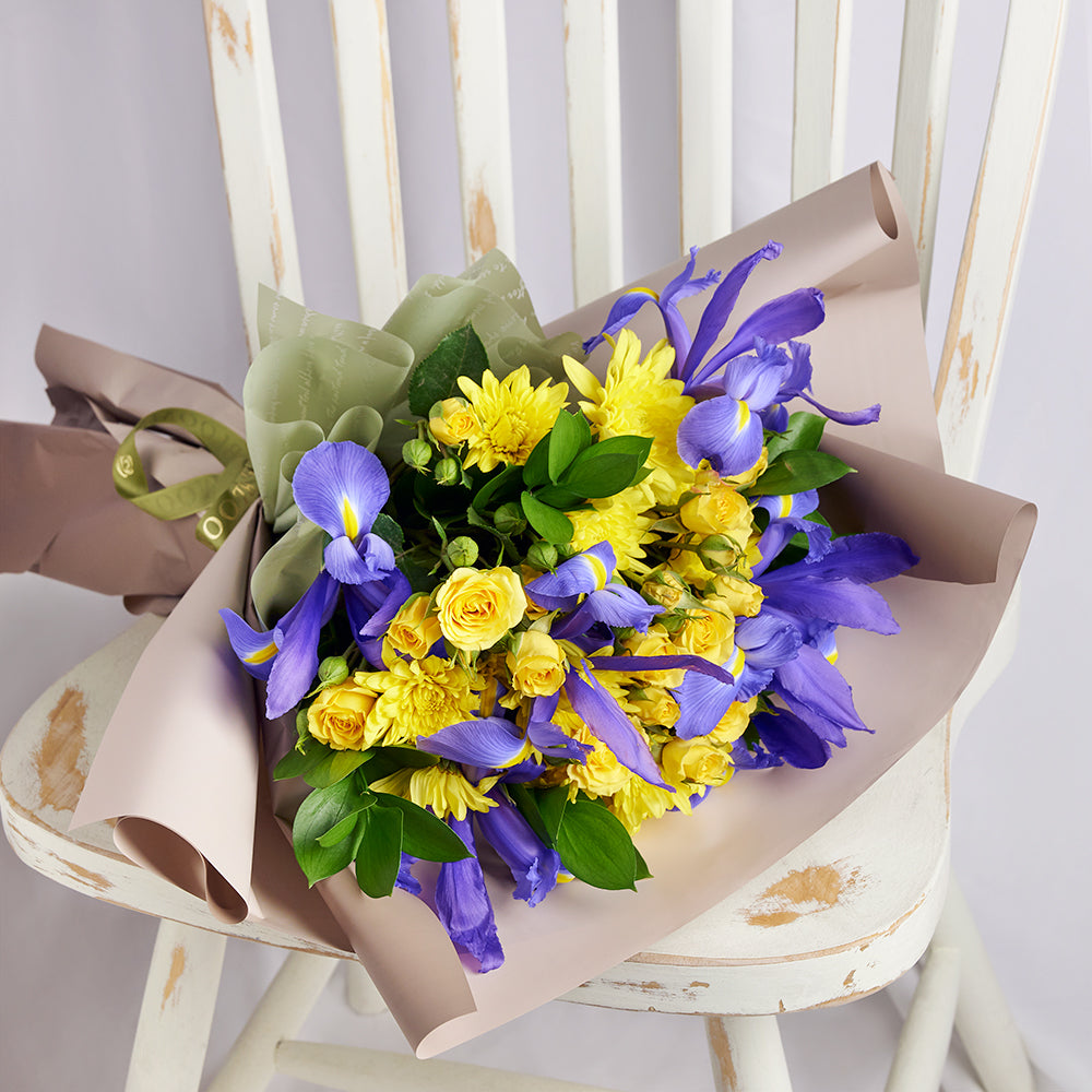 Iris and mixed floral bouquet. Same day Vancouver Delivery