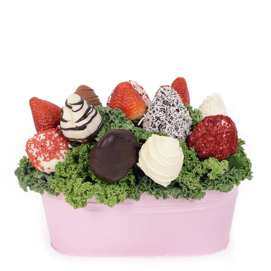 Pink Toolbox Chocolate Dipped Strawberries - Vancouver Gift basket - Same Day Vancouver Delivery