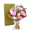 Mother’s Day 12 Stem Pink & White Rose Bouquet with Box – Mother’s Day Gifts – Vancouver delivery