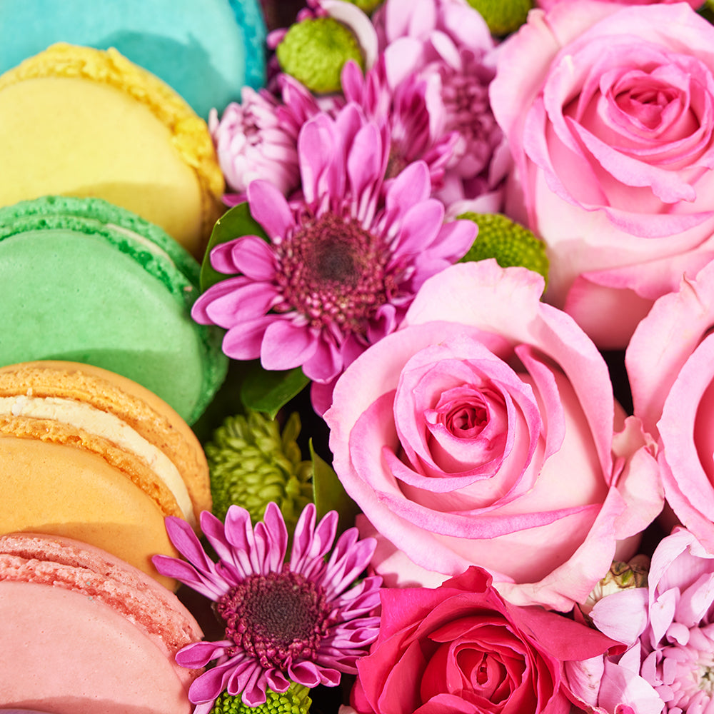 Complete Macaron & Flower Gift Box – Floral Gifts – Vancouver delivery