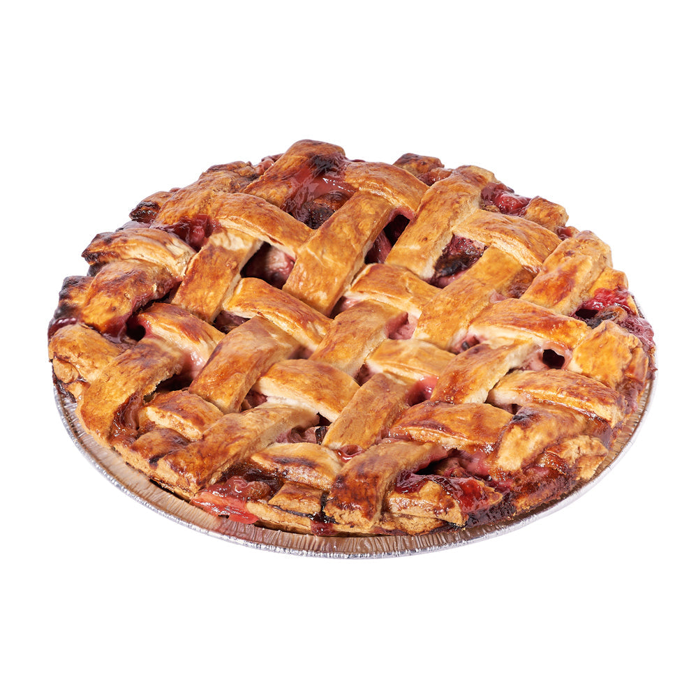Strawberry Rhubarb Pie, combines the sweetness of strawberries with the tartness of rhubarb inside a deliciously flaky pie crust, Baked Goods from Vancouver Blooms - Same Day Vancouver Delivery.