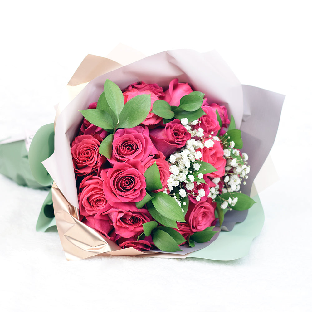 Fun and flirty, the Pink Passion Rose Bouquet is the perfect gift for the woman in your life who has a love for all things pink, from Vancouver Blooms - Same Day Vancouver Delivery.
