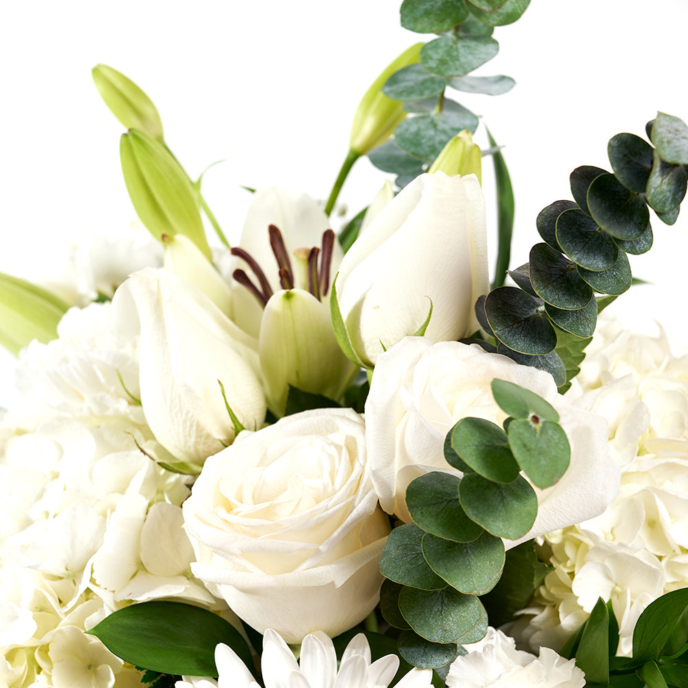 Pops of Joy Floral Centerpiece, Mixed Floral Hat Box from Vancouver Blooms - Same Day Vancouver Delivery.