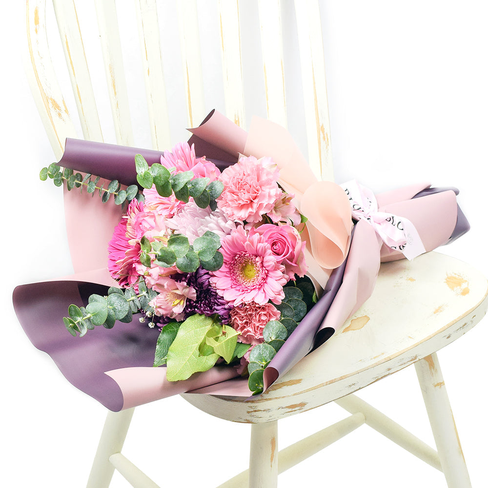 Pretty in Pink Rose Bouquet - Pink Rose - Mixed Floral Bouquet. Vancouver Delivery