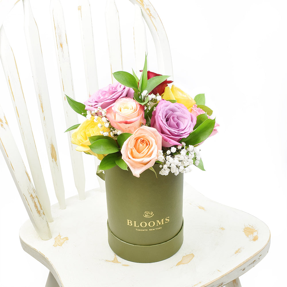 Rainbow Essence Rose Gift, Rose Box Set Flower Gifts from Vancouver Blooms - Same Day Vancouver Delivery.