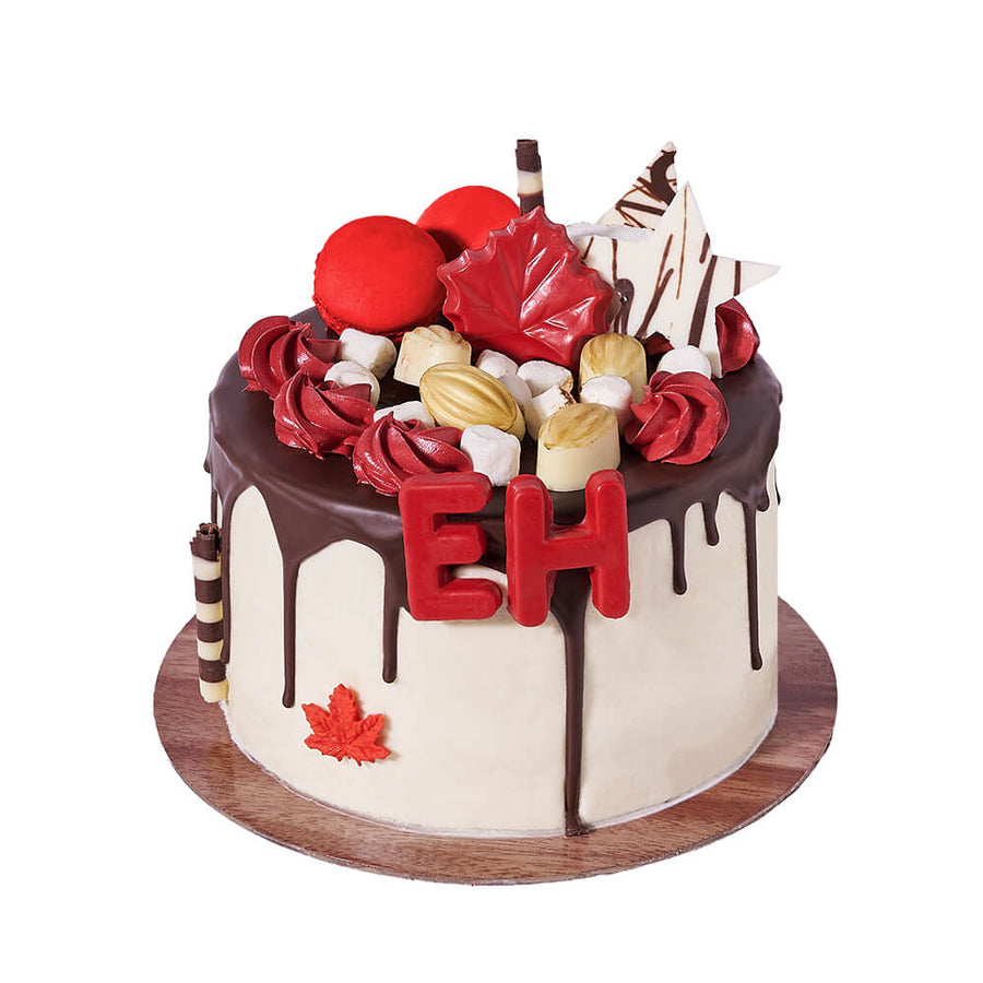 Red Velvet Canada Day Cake, cake gift, cake, canada day gift, canada day, gourmet gift, gourmet.Blooms Vancouver- Blooms Vancouver Delivery