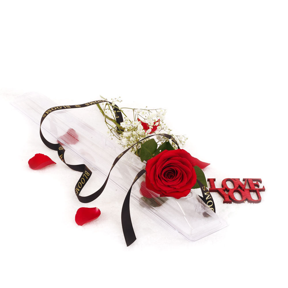 Sending You My Love Rose Gift, Single Rose Valentines Gift from Vancouver Blooms - Same Day Vancouver Delivery.