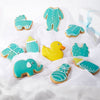 Blue Welcome Baby Cookie Gift Box, Baby Girl Cookies, Baked Goods, Gourmet Baby Cookies, Vancouver Delivery
