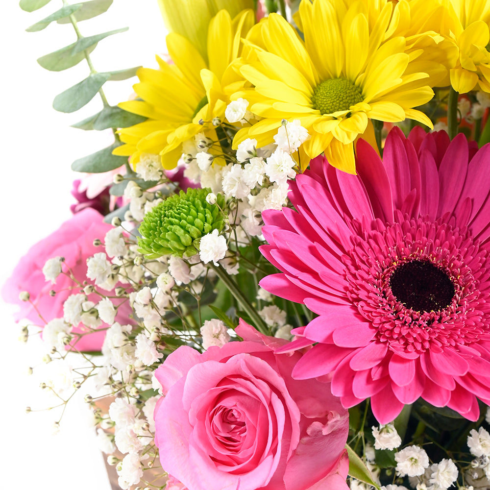 The Best Mother's Day Floral Gift - Wooden Planter Mix Floral Gift Basket - Vancouver Delivery